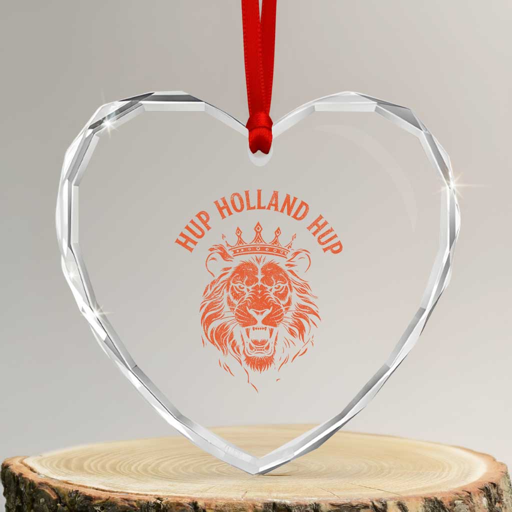 Hup Holland Hup Dutch Orange Lion Netherlands Heritage Heart Crystal Glass Ornament