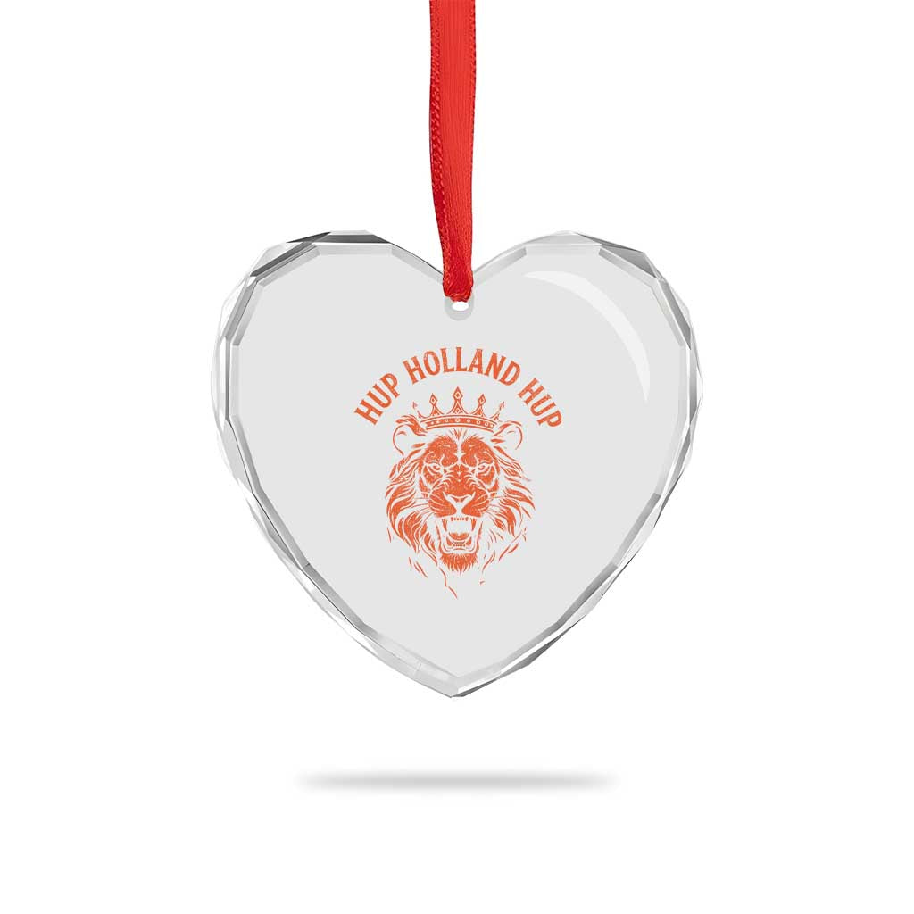 Hup Holland Hup Dutch Orange Lion Netherlands Heritage Heart Crystal Glass Ornament