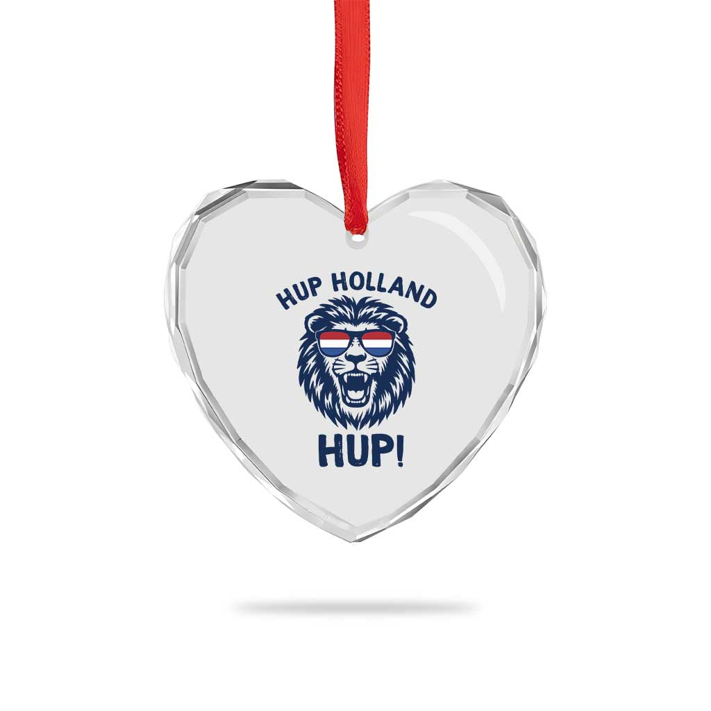 Hup Holland Hup Lion Netherlands Flag Heart Crystal Glass Ornament Nederlands Dutch Pride Soccer Fans