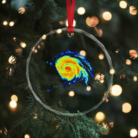 Hurricane Erin Crystal Glass Ornament Meteorologist Weather Radar Storm Chasing - Wonder Print Shop