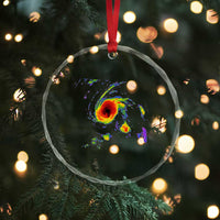 Hurricane Gabrielle 2025 Crystal Glass Ornament Meteorologist Weather Radar Storm Chasing - Wonder Print Shop