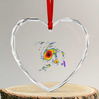 Hurricane Gabrielle 2025 Heart Crystal Glass Ornament Meteorologist Weather Radar Storm Chasing - Wonder Print Shop