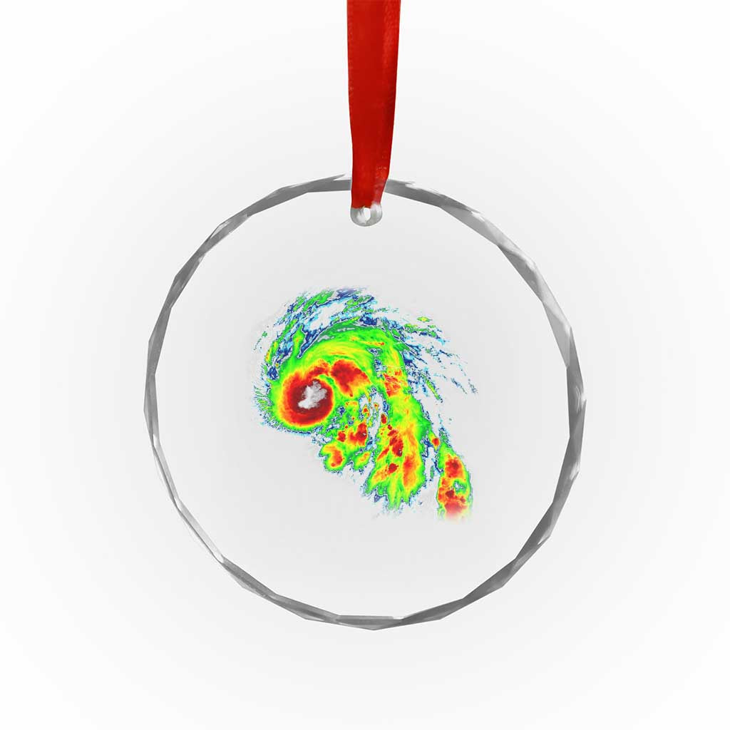 Hurricane Helene Crystal Glass Ornament Meteorologist Weather Radar Image Storm Chasing TS11