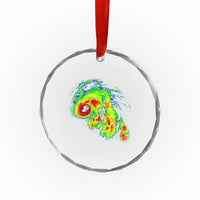 Hurricane Helene Crystal Glass Ornament Meteorologist Weather Radar Image Storm Chasing TS11