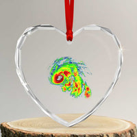 Hurricane Helene Heart Crystal Glass Ornament Meteorologist Weather Radar Image Storm Chasing - Wonder Print Shop
