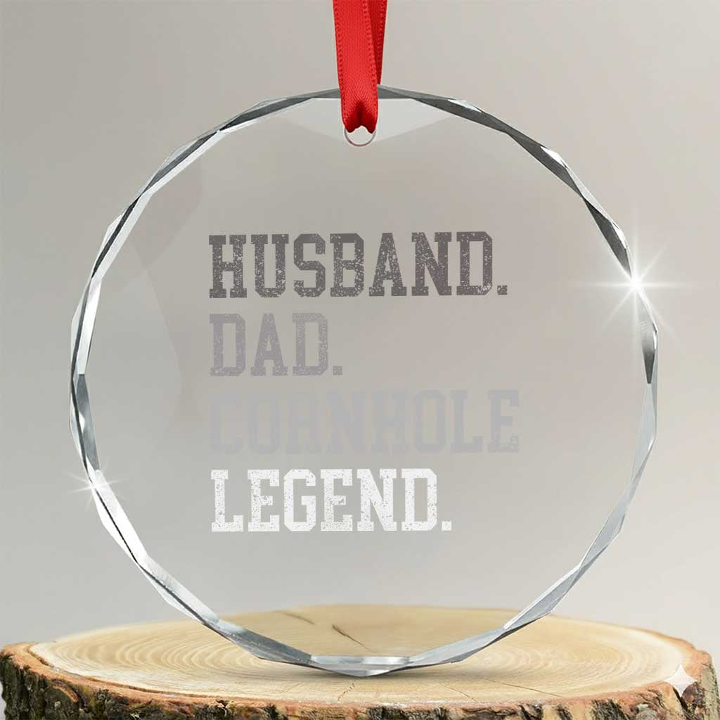 Husband Dad Cornhole Legend Crystal Glass Ornament Vintage Funny Birthday for Dad Fathers Day