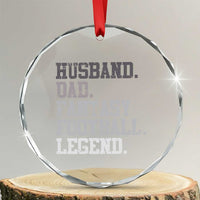 Husband Dad Fantasy Football Legend Crystal Glass Ornament Retro Fathers Day - Wonder Print Shop
