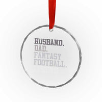 Husband Dad Fantasy Football Legend Crystal Glass Ornament Retro Fathers Day - Wonder Print Shop