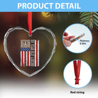 Husband Dad Grandpa 50 Year Old Legend Heart Crystal Glass Ornament American Flag Birthday Gift