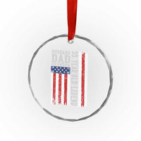 Husband Dad Grandpa 55 Year Old Legend Crystal Glass Ornament American Flag Birthday Gift