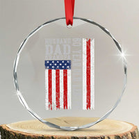Husband Dad Grandpa 60 Year Old Legend Crystal Glass Ornament American Flag Birthday Gift
