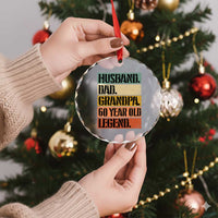 Husband Dad Grandpa 60 Year Old Legend Crystal Glass Ornament Funny 60th Birthday Fathers Day