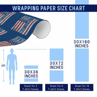 Husband Dad Grandpa 75 Year Old Legend Wrapping Paper Roll American Flag Birthday Gift