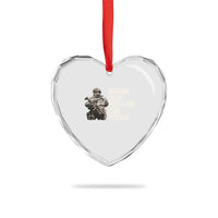 Husband Daddy Protector Hero Veteran Heart Crystal Glass Ornament Patriotic American Flag Camo Father's Day