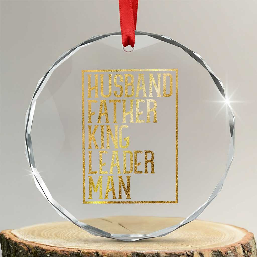 Husband Father King Leader Man Crystal Glass Ornament Proud Black Dad Gift
