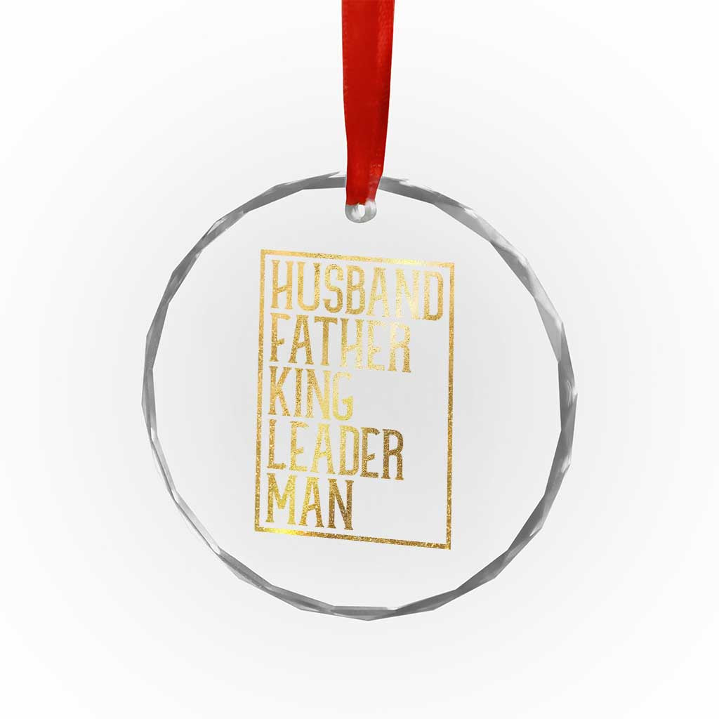 Husband Father King Leader Man Crystal Glass Ornament Proud Black Dad Gift