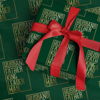 Husband Father King Leader Man Wrapping Paper Roll Proud Black Dad Gift