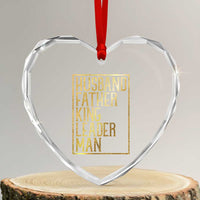 Husband Father King Leader Man Heart Crystal Glass Ornament Proud Black Dad Gift