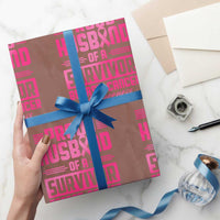 Husband Of A Warrior Breast Cancer Awareness Wrapping Paper Roll Wife Support Squad - Wonder Print Shop