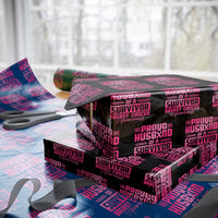 Husband Of A Warrior Breast Cancer Awareness Wrapping Paper Roll Wife Support Squad - Wonder Print Shop