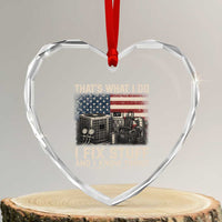 HVAC Technician American Flag Heart Crystal Glass Ornament I Fix Stuff And I Know Things American Flag