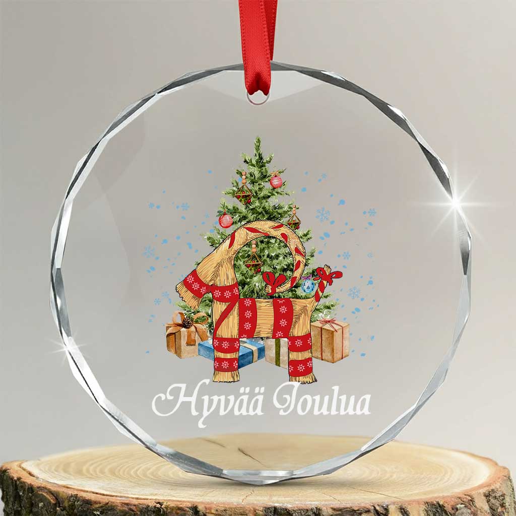Hyvaa joulua Crystal Glass Ornament Finland Xmas Yulegoat Xmas Tree Himmeli TS11