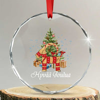 Hyvaa joulua Crystal Glass Ornament Finland Xmas Yulegoat Xmas Tree Himmeli TS11