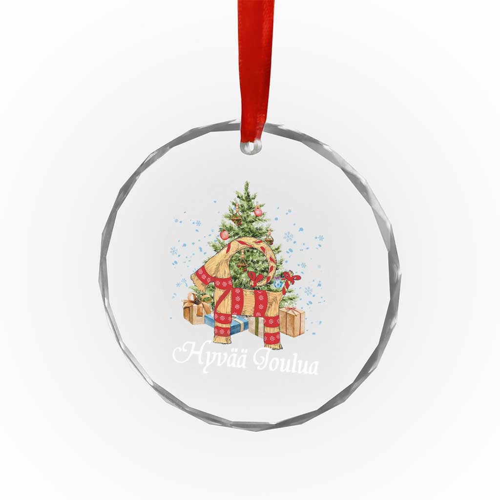 Hyvaa joulua Crystal Glass Ornament Finland Xmas Yulegoat Xmas Tree Himmeli TS11