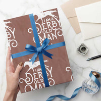 I Am A Derby Old Man Vintage Distressed Graphic Wrapping Paper Roll Classic Horse Racing Enthusiast Father’s Day Gift