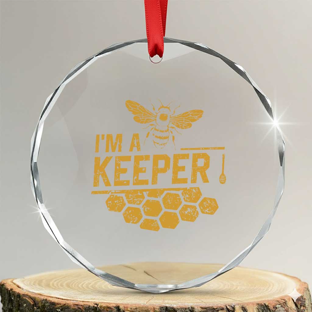 I Am A Keeper Crystal Glass Ornament Honey Bee Apiarist Funny Beekeeping
