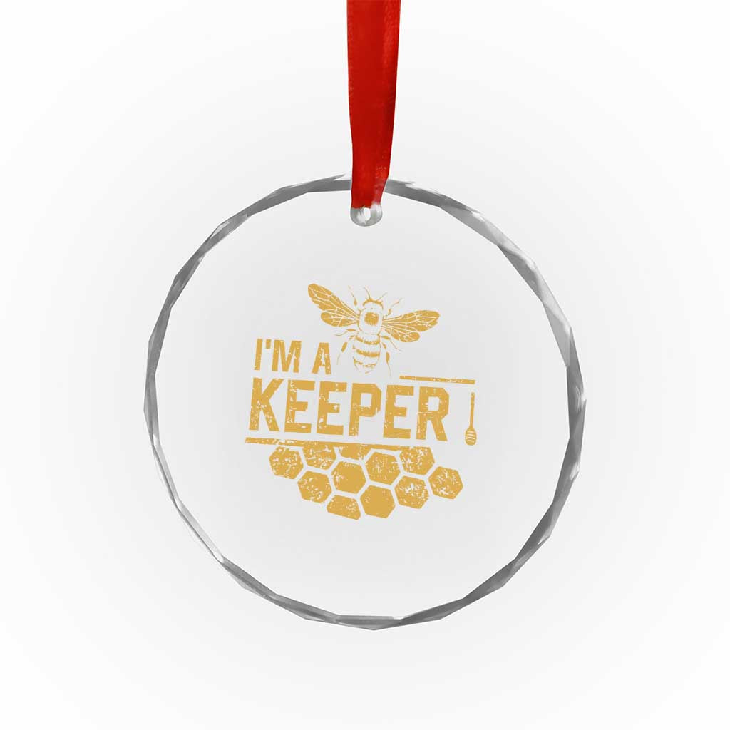 I Am A Keeper Crystal Glass Ornament Honey Bee Apiarist Funny Beekeeping