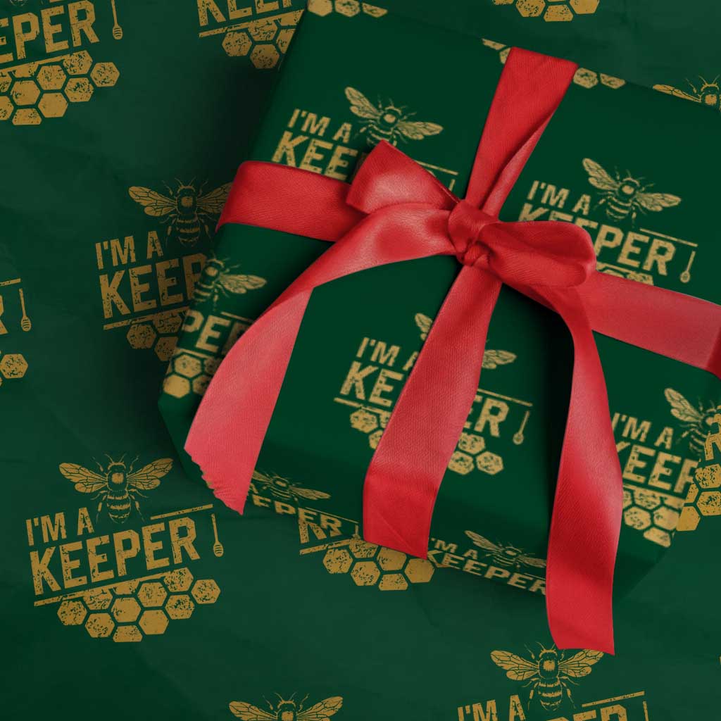 I Am A Keeper Wrapping Paper Roll Honey Bee Apiarist Funny Beekeeping
