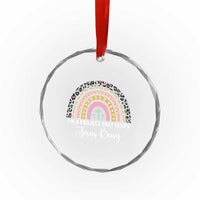 I am a Project That Keeps Jesus Busy Rainbow Cross Crystal Glass Ornament Cute Christian Faith Humor