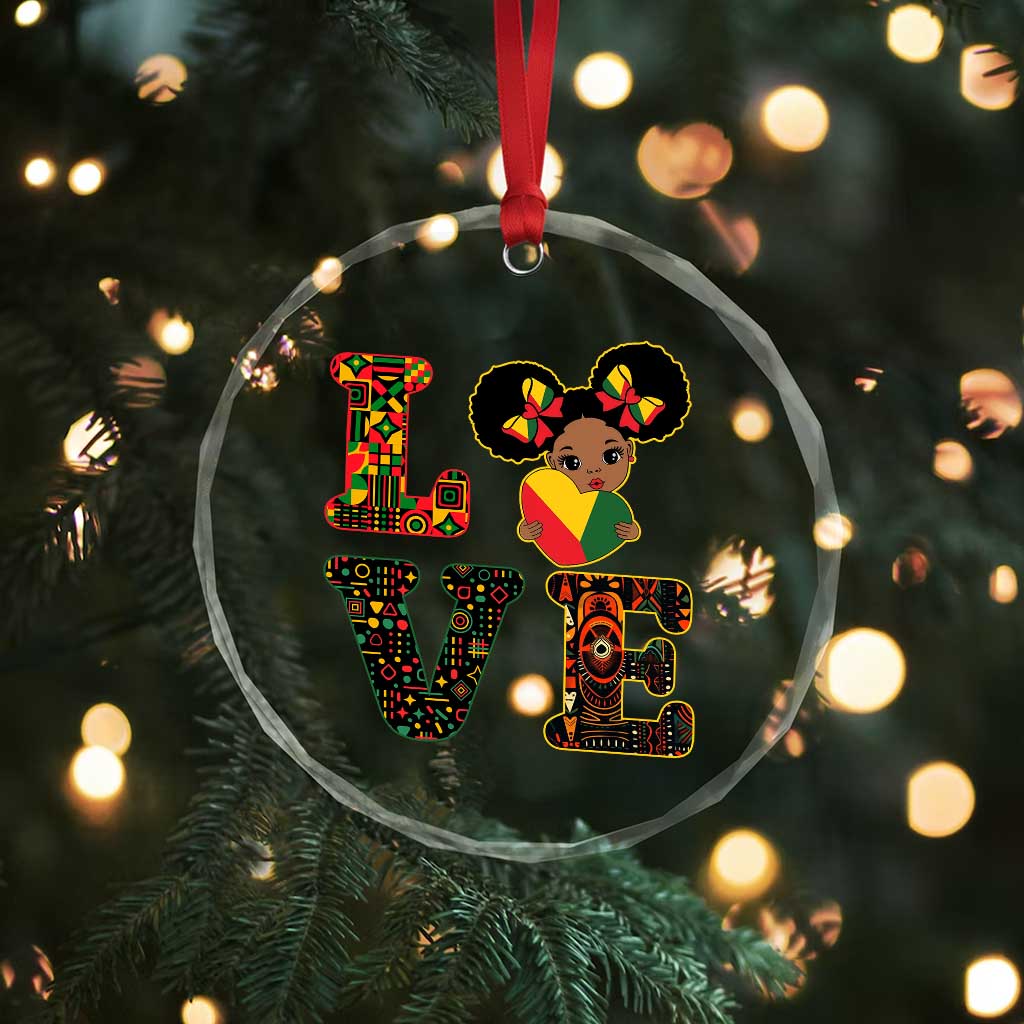 I Am Black Child Crystal Glass Ornament LOVE Black History Month Strong African American Pride - Wonder Print Shop
