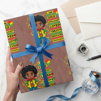 I Am Black Child Wrapping Paper Roll Afro Boy African American Pride Black History Month
