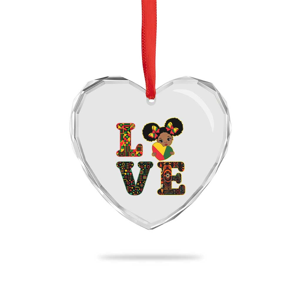 I Am Black Child Heart Crystal Glass Ornament LOVE Black History Month Strong African American Pride - Wonder Print Shop