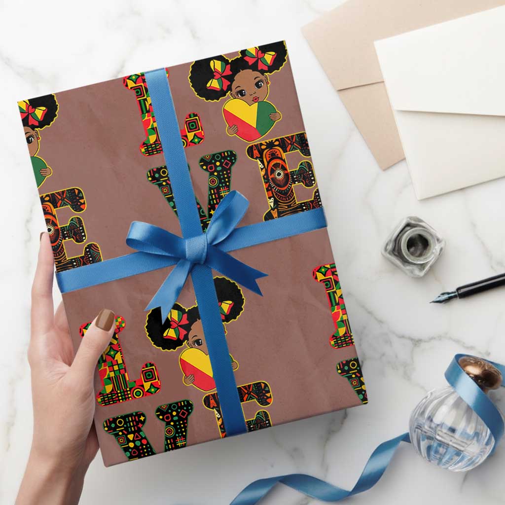 I Am Black Child Wrapping Paper Roll LOVE Black History Month Strong African American Pride - Wonder Print Shop