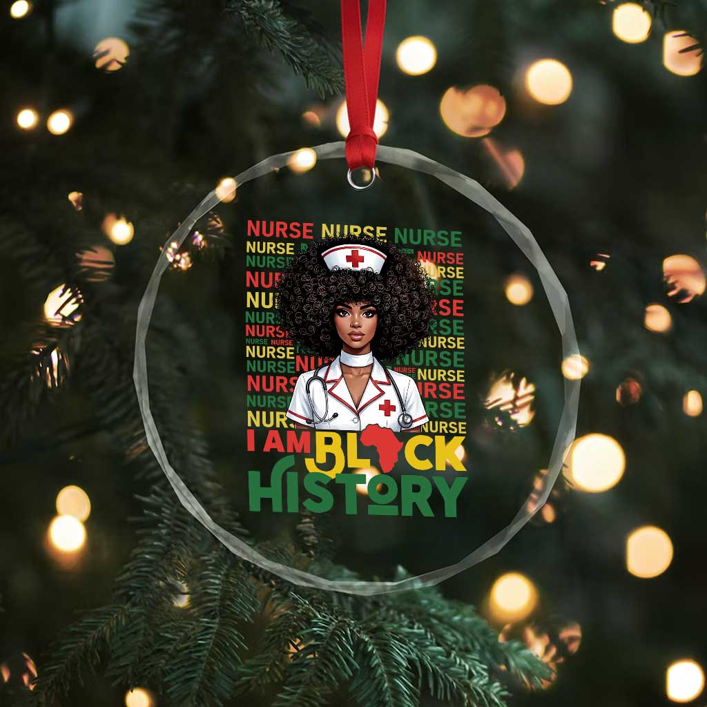 I Am Black History Crystal Glass Ornament Black History Month Nurse Gift - Wonder Print Shop