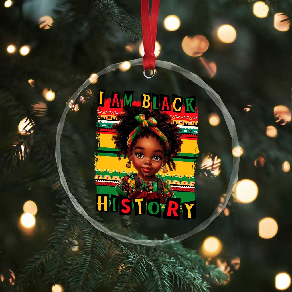 I Am Black History Crystal Glass Ornament Month Black Melanin Kids Girls - Wonder Print Shop