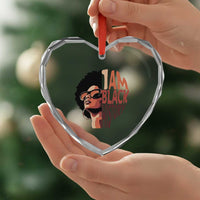 I Am Black History Heart Crystal Glass Ornament African American Pride - Wonder Print Shop