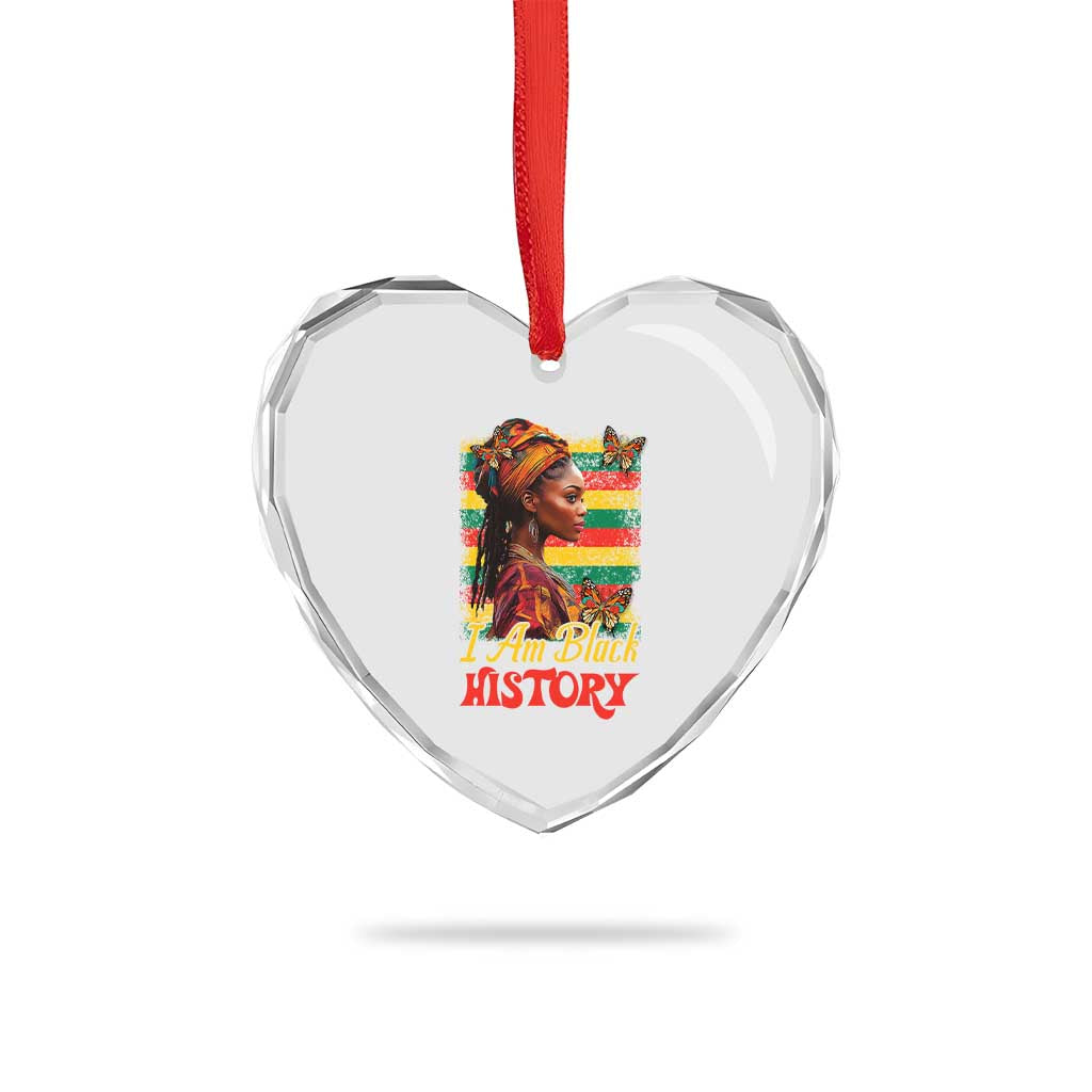 I Am Black History Heart Crystal Glass Ornament African American Pride Woman - Wonder Print Shop
