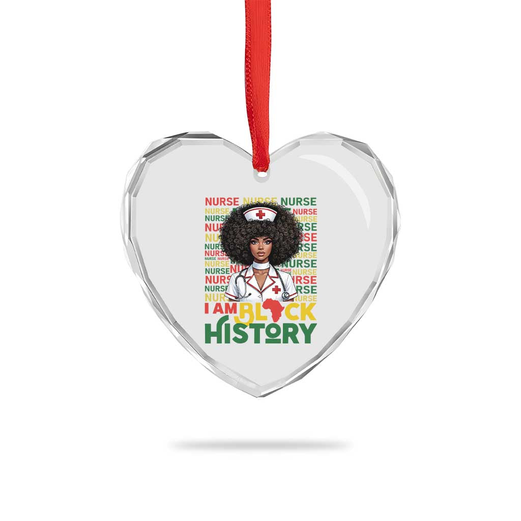 I Am Black History Heart Crystal Glass Ornament Black History Month Nurse Gift - Wonder Print Shop