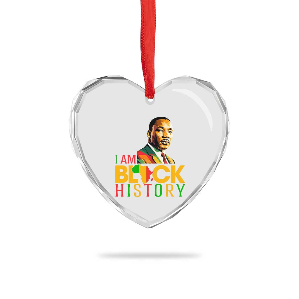 I Am Black History Heart Crystal Glass Ornament Martin Luther Jr King African American Pride - Wonder Print Shop