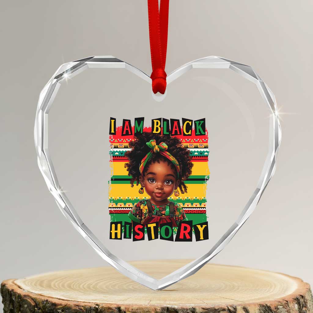 I Am Black History Heart Crystal Glass Ornament Month Black Melanin Kids Girls - Wonder Print Shop