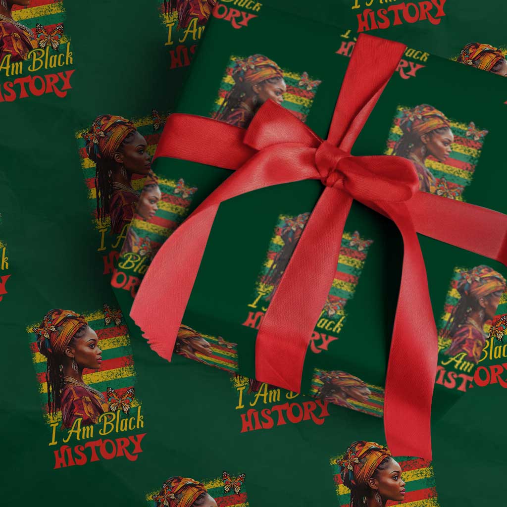 I Am Black History Wrapping Paper Roll African American Pride Woman - Wonder Print Shop