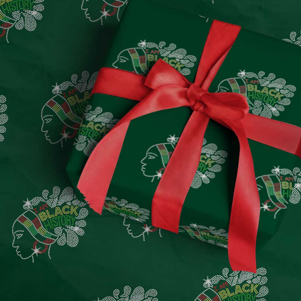 I Am Black History Wrapping Paper Roll Black Girl Sparkling Bling - Wonder Print Shop