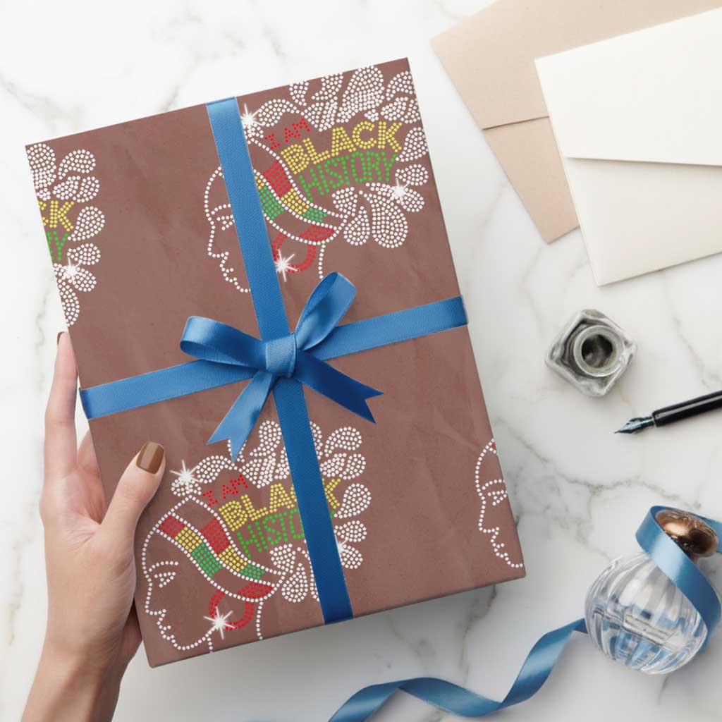 I Am Black History Wrapping Paper Roll Black Girl Sparkling Bling - Wonder Print Shop