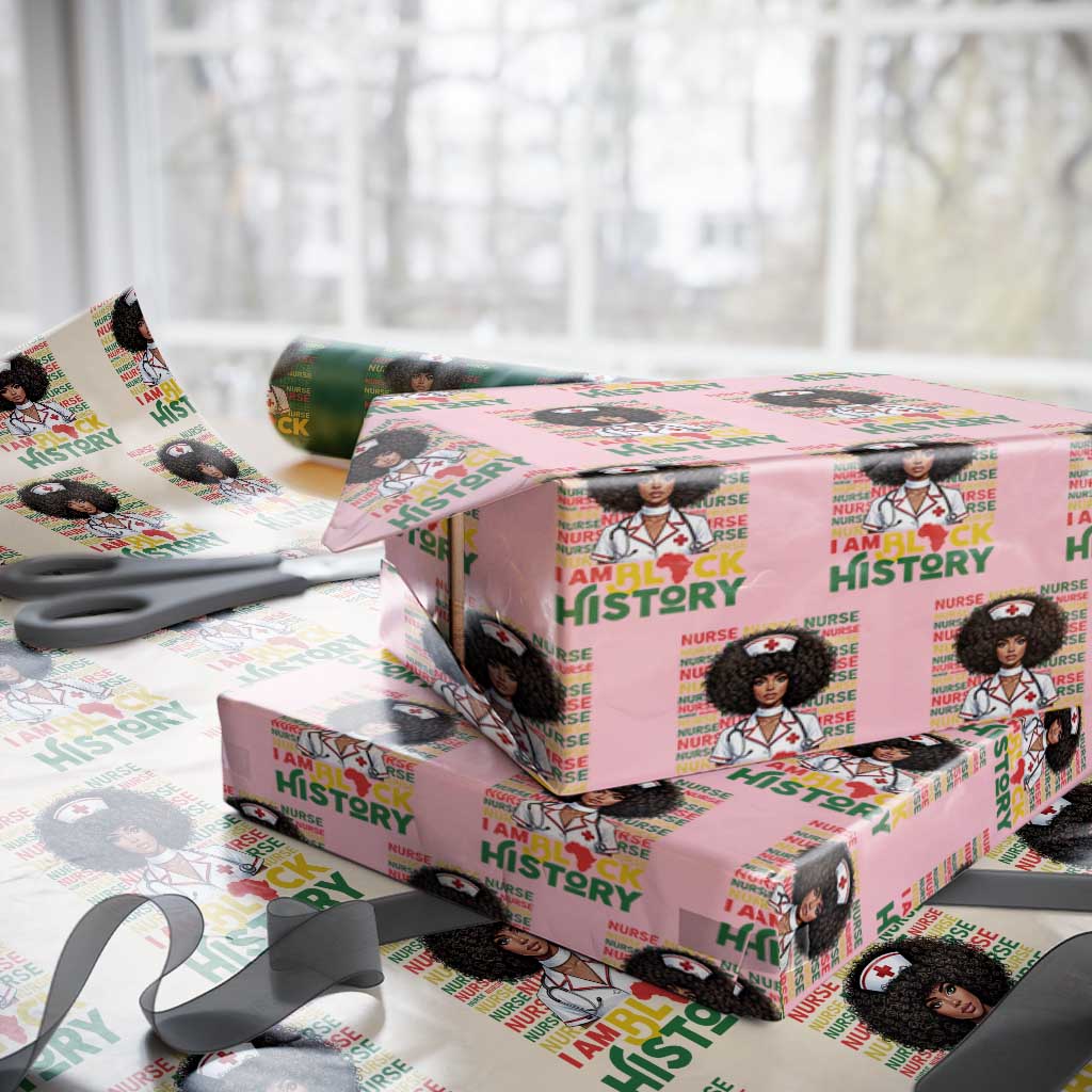 I Am Black History Wrapping Paper Roll Black History Month Nurse Gift - Wonder Print Shop