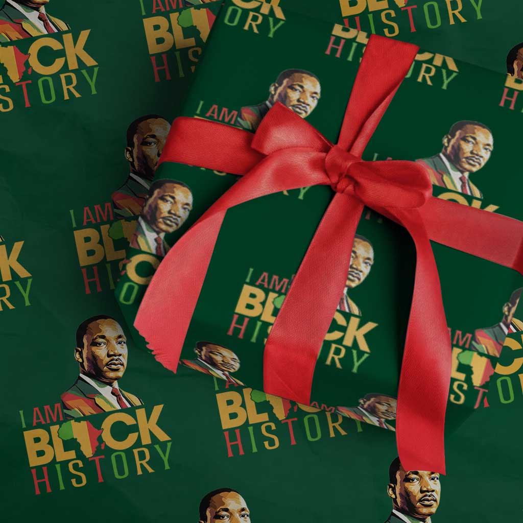 I Am Black History Wrapping Paper Roll Martin Luther Jr King African American Pride - Wonder Print Shop