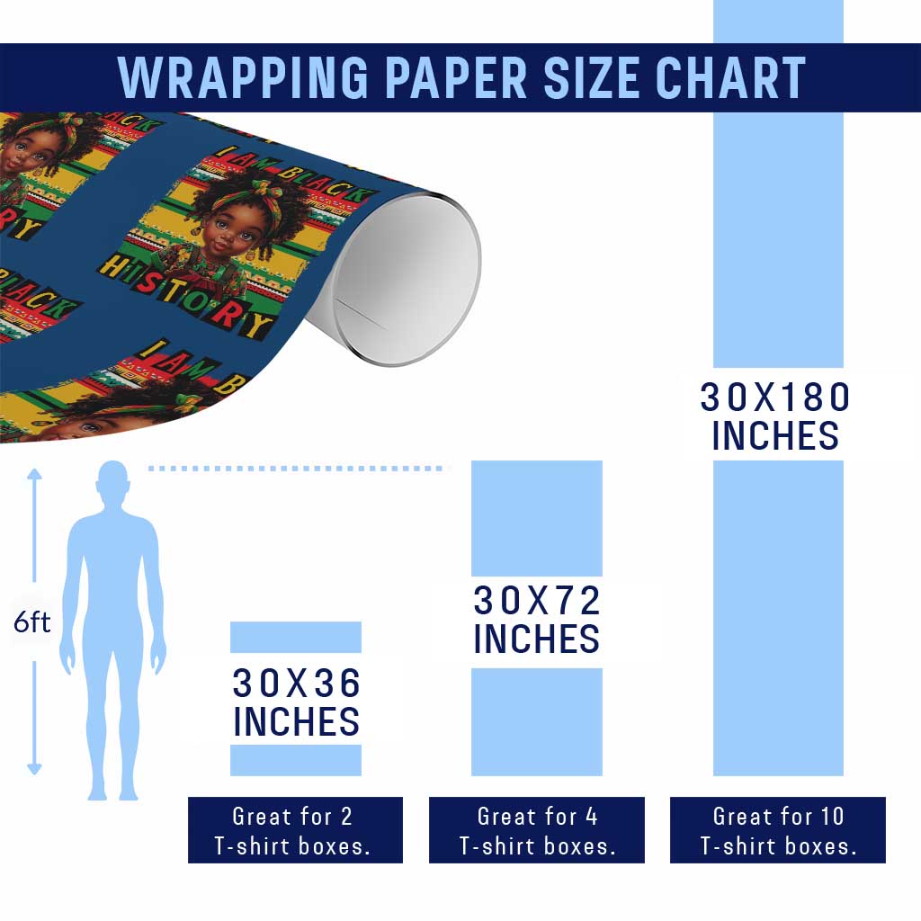 I Am Black History Wrapping Paper Roll Month Black Melanin Kids Girls - Wonder Print Shop